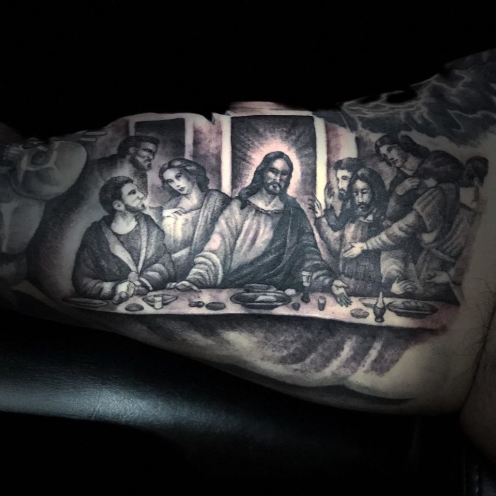 Pure Ink Tattoo - NJ - Ian Shafer - Black Grey Last Supper Tattoo