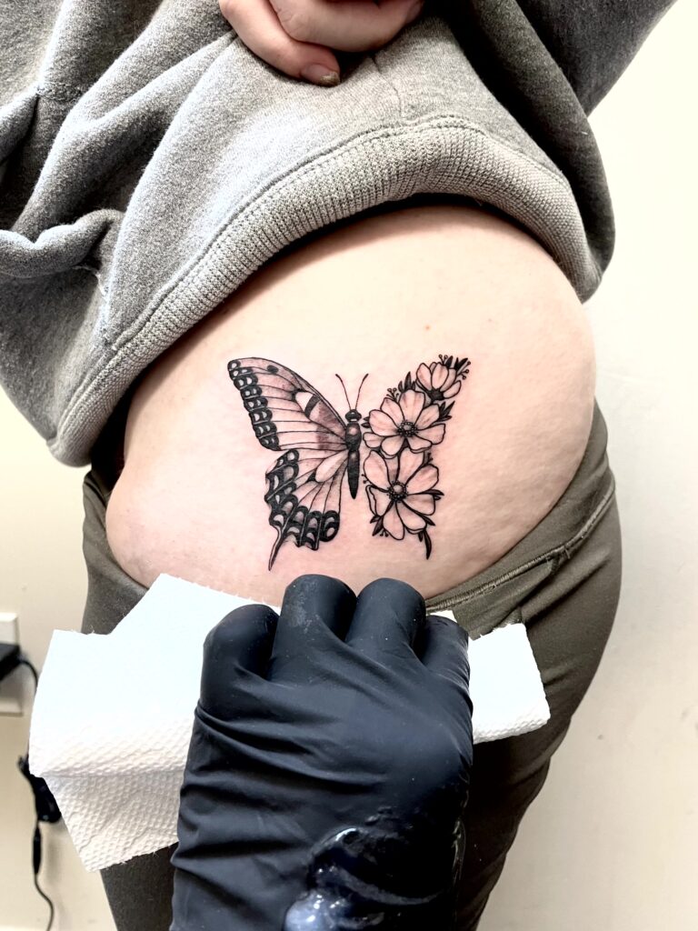 Allyssa-Bollmann- Butterfly Flowers -Tattoos Allyssa-Bollmann- Butterfly Flowers -Tattoos