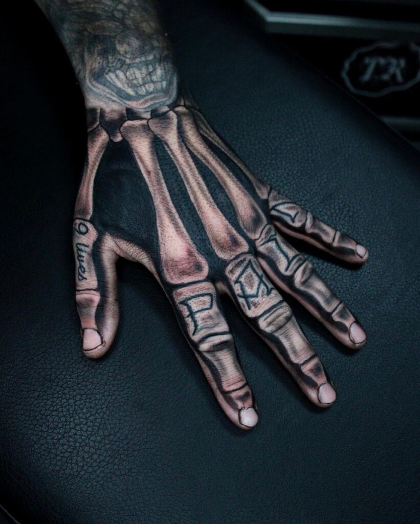 Pure Ink Tattoo - NJ - Tito Rodriguez - Hand Bones Tattoo Pure Ink Tattoo - NJ - Tito Rodriguez - Hand Bones Tattoo