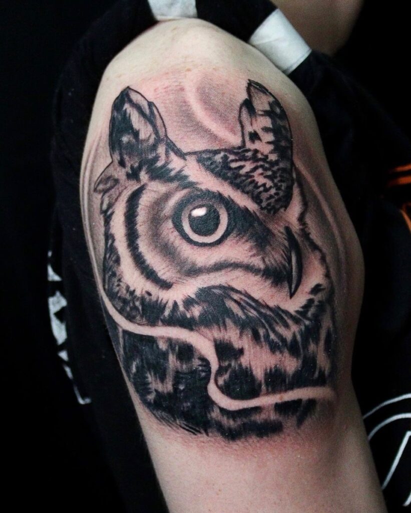 Pure Ink Tattoo - NJ - Tito Rodriguez - Owl Tattoo Pure Ink Tattoo - NJ - Tito Rodriguez - Owl Tattoo