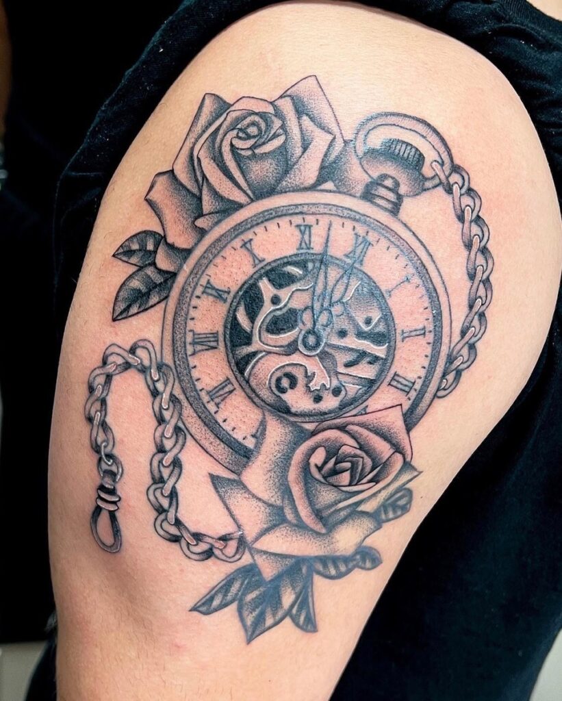 Pure Ink Tattoo - NJ - Tito Rodriguez - Clock Roses Tattoo Pure Ink Tattoo - NJ - Tito Rodriguez - Clock Roses Tattoo