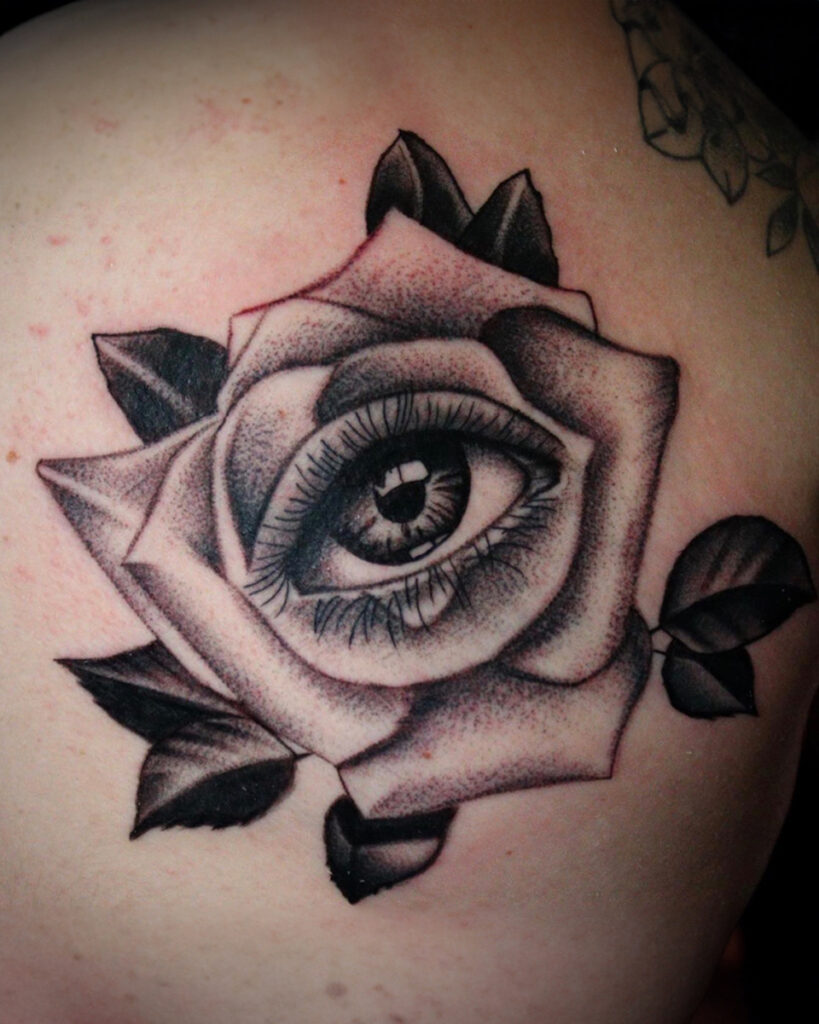 Pure Ink Tattoo - NJ - Tito Rodriguez - Eye Rose Tattoo Pure Ink Tattoo - NJ - Tito Rodriguez - Eye Rose Tattoo