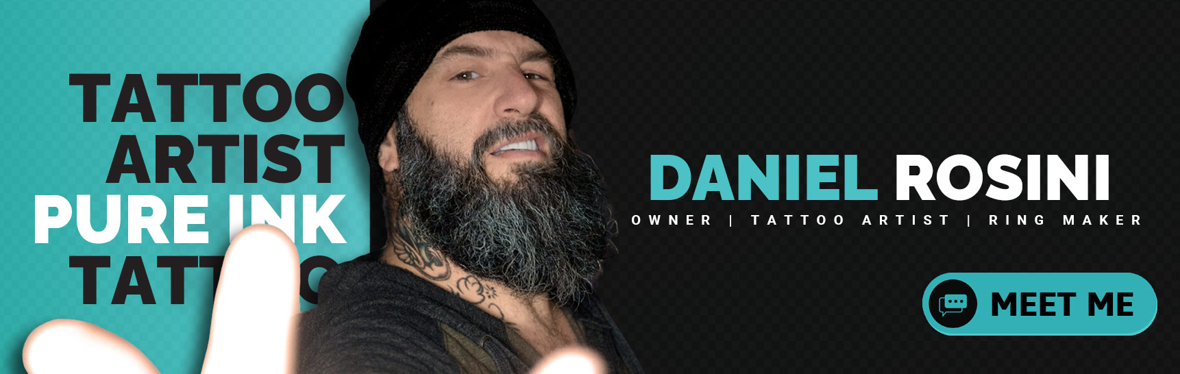 Daniel Rosini - Tattoo Artist - Business Owner - Ring Maker - Human Bone Jewelry - Pure Ink Tattoo Studio NJ